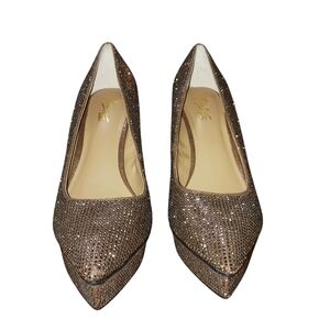 Thalia Sodi Shoes Womens Joey Pointed Toe Platform Heels Bronze 8.5 Medi…